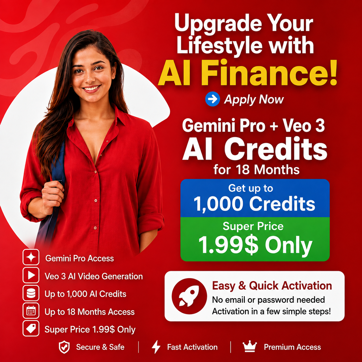 Gemini Pro + Veo 3 AI Credits – 1,000 Credits | 18 Months